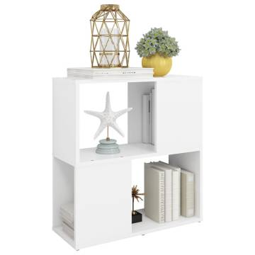 Stylish White Book Cabinet - 60x24x63 cm Engineered Wood