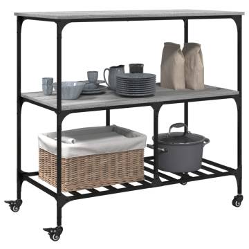 Kitchen Trolley Grey Sonoma - Stylish & Functional Storage