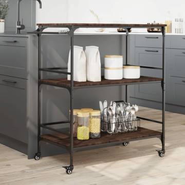 Kitchen Trolley Brown Oak - Versatile & Stylish Storage Solution