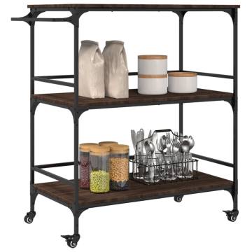 Kitchen Trolley Brown Oak - Versatile & Stylish Storage Solution