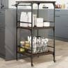 Kitchen Trolley Brown Oak 60.5x50x105 cm Engineered Wood Colour brown oak 