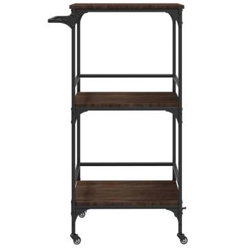 Stylish Brown Oak Kitchen Trolley | Durable & Versatile Storage