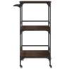 Stylish Brown Oak Kitchen Trolley | Durable & Versatile Storage