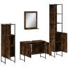 4 Piece Bathroom Cabinet Set - Smoked Oak | HipoMarket