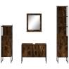 4 Piece Bathroom Cabinet Set - Smoked Oak | HipoMarket