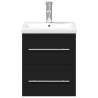 Stylish Bathroom Sink Cabinet with Built-in Basin - Black