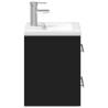 Stylish Bathroom Sink Cabinet with Built-in Basin - Black