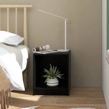 Black Bedside Cabinet - Solid Pinewood | Hipo Market