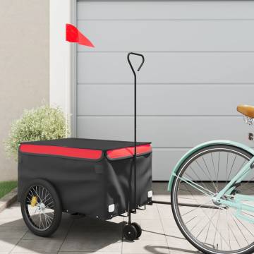 Bike Trailer Black and Red - 30 kg Capacity | HipoMarket