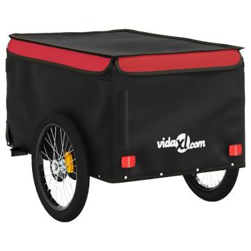 Bike Trailer Black and Red - 30 kg Capacity | HipoMarket