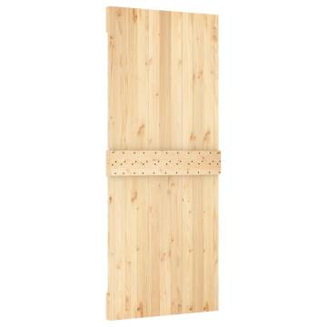 Sliding Door with Hardware Set - Solid Wood Pine 85x210 cm