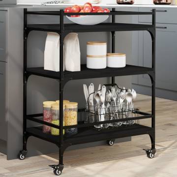 Kitchen Trolley Black 65x40x86.5 cm - Stylish Storage Solution