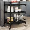 Kitchen Trolley Black 65x40x86.5 cm Engineered Wood Colour black 