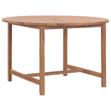 Garden Dining Table Ø110x75 cm - Solid Teak Wood Furniture