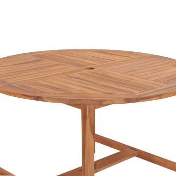 Garden Dining Table Ø110x75 cm - Solid Teak Wood Furniture