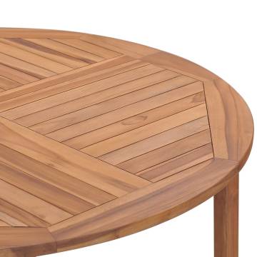 Garden Dining Table Ø110x75 cm - Solid Teak Wood Furniture