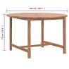 Garden Dining Table Ø110x75 cm - Solid Teak Wood Furniture