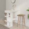 Bar Table with Storage Rack White 100x50x101.5 cm Engineered Wood Colour white Quantity in Package 1 