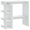 Bar Table with Storage Rack White - Modern Design for Small Spaces