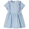 Kids' Dress with Ruffles Soft Blue 104 Size 104 (3-4y) 