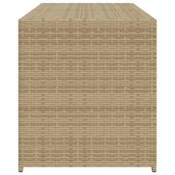 Garden Storage Box Mix Beige 283L Poly Rattan - Durable & Stylish