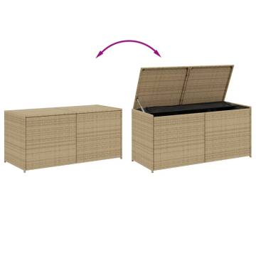 Garden Storage Box Mix Beige 283L Poly Rattan - Durable & Stylish