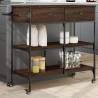 Kitchen Trolley Brown Oak 105x42x95 cm Engineered Wood Colour brown oak 