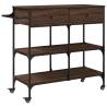 Brown Oak Kitchen Trolley - Stylish Storage Solution