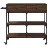 Brown Oak Kitchen Trolley - Stylish Storage Solution