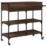 Brown Oak Kitchen Trolley - Stylish Storage Solution