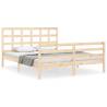 Solid Wood Bed Frame with Headboard - 160x200 cm | HipoMarket