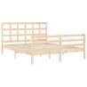 Solid Wood Bed Frame with Headboard - 160x200 cm | HipoMarket