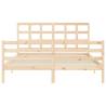 Solid Wood Bed Frame with Headboard - 160x200 cm | HipoMarket