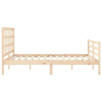 Solid Wood Bed Frame with Headboard - 160x200 cm | HipoMarket