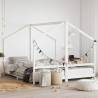 Kids Bed Frame White 2x(90x200) cm Solid Wood Pine Colour white Size 2 x (90 x 200) cm 