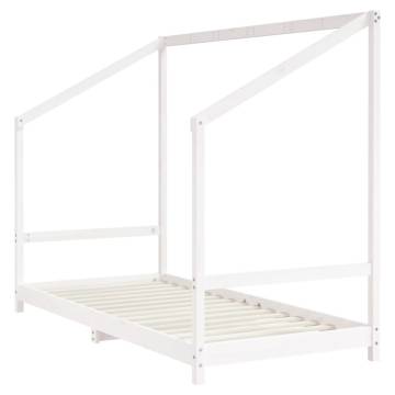 Kids White Bed Frame 90x200 cm - Solid Pine Wood