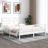 Bed Frame White Solid Wood 180x200 cm Super King Size Colour white Size 180 x 200 cm 