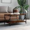 Elegant Smoked Oak Coffee Table - 90x50 cm Engineered Wood