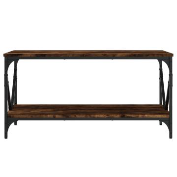 Elegant Smoked Oak Coffee Table - 90x50 cm Engineered Wood