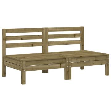 Garden Sofas Armless - 2 pcs Impregnated Pine Wood