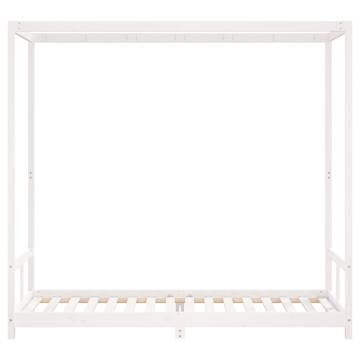 Kids Bed Frame White 80x200 cm - Solid Pine Wood