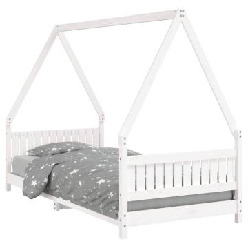 Kids Bed Frame White 90x200 cm Solid Wood Pine | HipoMarket