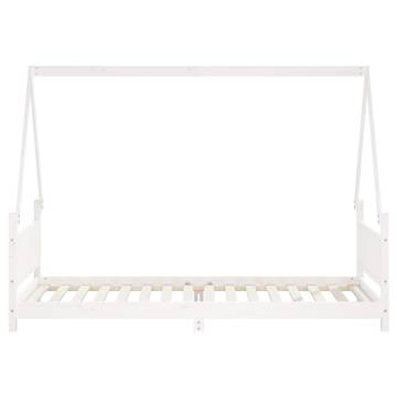 Kids Bed Frame White 90x200 cm Solid Wood Pine | HipoMarket