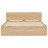 Stylish King Size Bed Frame with LED - Sonoma Oak 150x200 cm