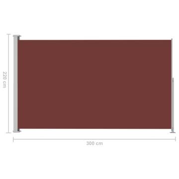 Patio Retractable Side Awning 220x300 cm Brown | HipoMarket