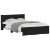 LED Black Bed Frame with Headboard - 135x190 cm Double