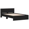 LED Black Bed Frame with Headboard - 135x190 cm Double