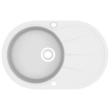 Granite Kitchen Sink - Single Basin Oval White | Hipo Market