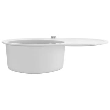 Granite Kitchen Sink - Single Basin Oval White | Hipo Market