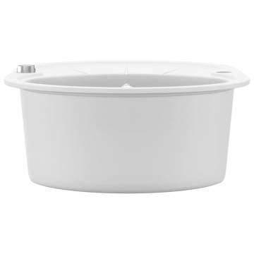 Granite Kitchen Sink - Single Basin Oval White | Hipo Market